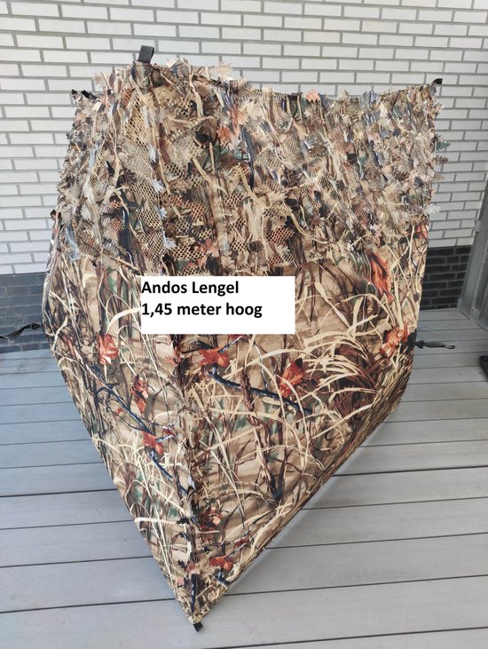 Camouflagetent jachttent windscherm observatie 3-zijdig met doorkijk 1,45m hoog 145cm breed van CAM