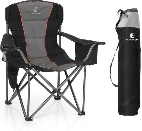 Campingstoel, klapstoel, opvouwbaar, grote visstoel met bekerhouders, koeltas, vouwstoel, outdoorstoel tot 200 kg. Campingstoel, inklapbare stoel, opvouwbaar, grote visstoel met bekerhouders, koeltas, vouwstoel, outdoorstoel tot 200 kg. van Obelink