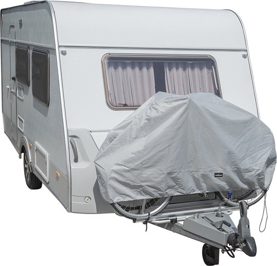 Campout Fietshoes Op de Dissel - Fietsbeschermhoes - 28.5 x 22.5 x 7.5 cm - Fietsenhoezen - Universeel voor alle Fietsen - Fietsendrager - Fietshoes voor 1 of 2 fietsen - Beschermhoes - Waterdicht - Inclusief klemhaken en aantrekkoord van Campout