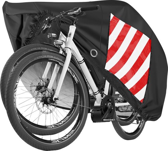 Caravan beschermhoes fiets achtermontage met zak fietshoes waterdicht met slotgaten voor 2 fietsen fietshoes camper met waarschuwingsplaattas geen waarschuwingsbord 200 x 85 x 110 cm van Nuzamas