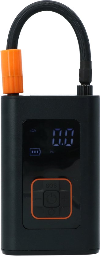 Carpoint Mobiele Compressor Compact - USB-C Oplaadbaar - 7.4V/60W - Instelbare spanning - Tot maximaal 150 PSI of 10.3 BAR - Zaklamp, noodlamp & powerbank