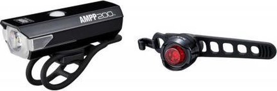 CatEye AMPP200 + Orb Fietsverlichting - LED - USB Oplaadbaar - Zwart