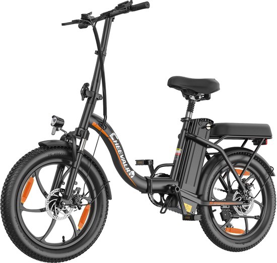 CHEEVALRY C16-1 Opvouwbare Elektrische Fiets – 48V 16Ah – Tot 50 km Bereik – 250W – 20×3.0 Inch Fat Tires – Shimano 7 Versnellingen – Zwart van CHEEVALRY