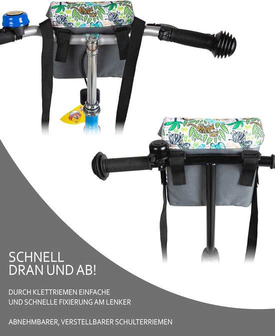 Children Bicycle Handlebar Bag - Balance Bike Basket with Accessories - Compatible with Puky Woom Balance Bike van ROCKBROS