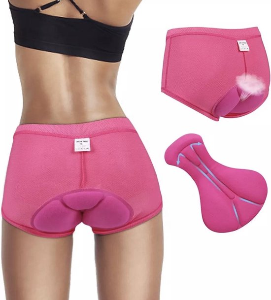 CHPN - Fietsbroek - Zeembroekje - Fiets ondergoed - Met zeem - XXL - Valt klein - Unisex - Onderbroek voor fietsen - Fietsshort - Bilpijn bij fietsen - Roze van CHPN