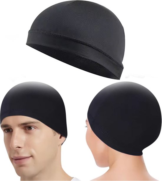 CHPN - Helmmuts - Mutsje voor onder je helm - Sportmuts - Fietsmuts - Helm muts voor deelscooter - Mutsje - Zwart - One size - Sneldrogend - Hygiene - 1 stuks