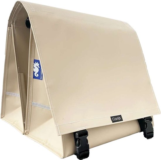 Clarijs fietstas dubbel XL PVC 46L met uitsparing matt zand van CLA