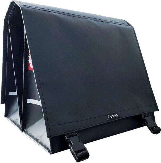 Clarijs fietstas dubbel XL PVC 46L met uitsparing matt zwar van CLA