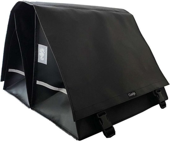 Clarijs fietstas dubbel XXL PVC 70L - met uitsparing - zwart van Merkloos
