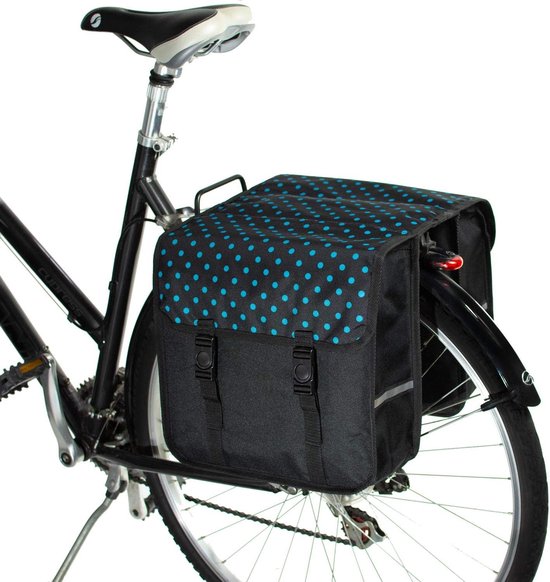 Classic - Dubbele Fietstassen Voor Achterfietsdragers (Blauwe Stippen) van CLA