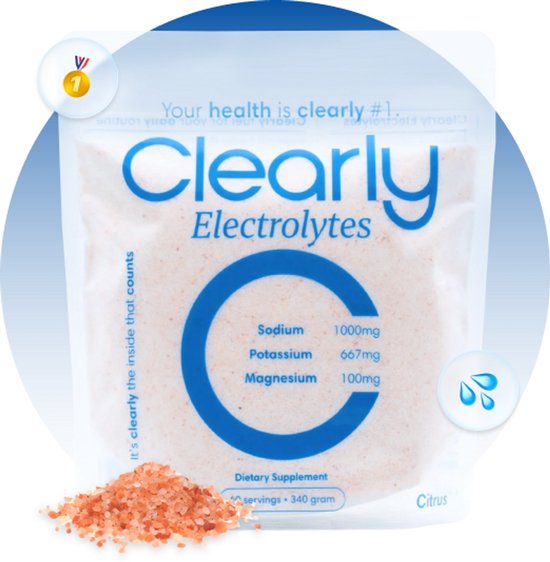 Clearly Electrolytes Geen Smaak - Elektrolyten Poeder – 60 Porties Zonder Suiker – Sportdrank & Keto Hydratatie - Natrium 1000mg, Kalium 667mg, Magnesium 100mg van Merkloos