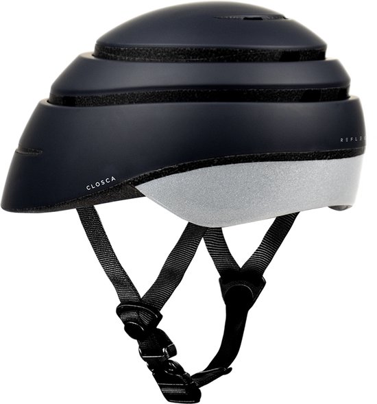 Closca Loop Opvouwbare fietshelm M (56-59 cm) zwart - EN1078 - Reflecterende achterzijde