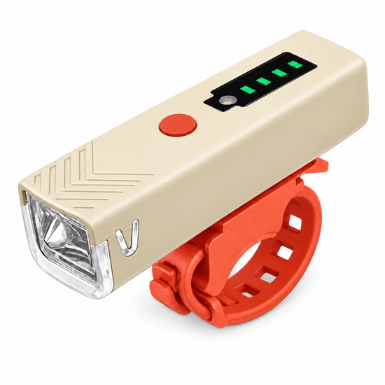 Cloudy Oplaadbare Fietslamp Voor - 400 lumen - Lichtsensor - USB-C - IPX6 - Lichtgeel