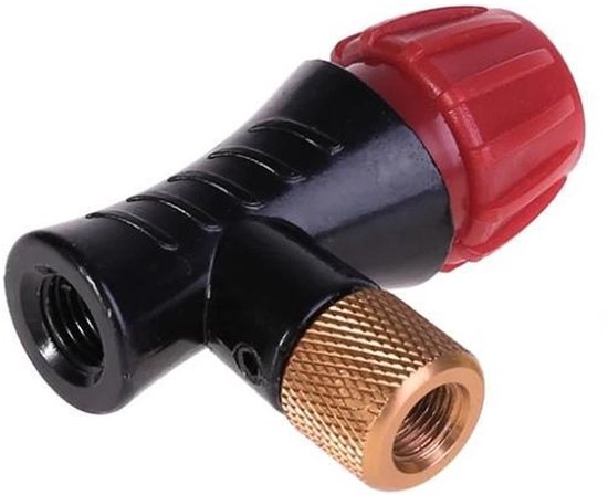 CO2 adapter pompkop met regelbaar ventiel - mini fietspomp - voor 16gr co2 patronen