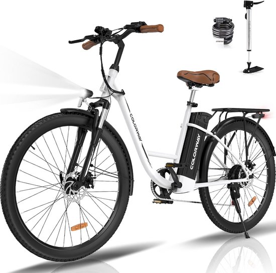 Colorway Elektrische Fiets BK31 - 28 Inch City Commuter EBike met Afneembare 36V 15Ah Lithium Batterij - Damesfiets - E-Bike met 250W Motor - 7 Versnellingen - IP54 Waterdicht van Merkloos