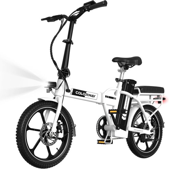 Colorway Elektrische Fiets BK5S - 16 Inch City Commuter EBike met Afneembare 36V 12Ah Lithium Batterij - Opvouwbaar E-Bike met 250W Motor - IP54 Waterproof