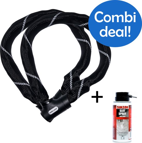 Combi Deal! - Maxxsloten Bundel - 2x Maxx-Locks ART 2 85cm Fietsslot + Slotspray Simson 100ml van Maxxsloten