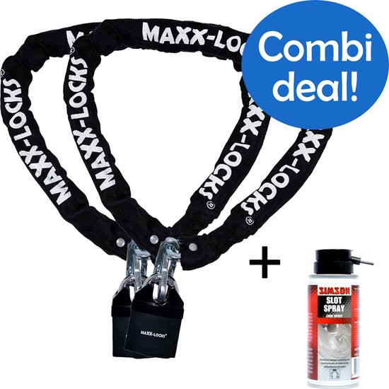 Combi Deal! - Maxxsloten Bundel - Maxx-Locks Granity 120cm Fietsslot 2x + Slotspray Simson 100ml van Maxx-Locks