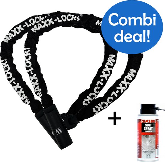 Combi Deal! - Maxxsloten Bundel - Maxx-Locks Picton ART 2 90cm Fietsslot 2x + Slotspray Simson 100ml van Maxx-Locks
