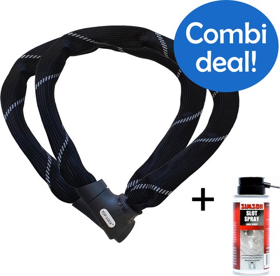 Combi Deal! - Maxxsloten Bundel - TOP-LOCK ART 2 90cm Fietsslot 2x + Slotspray Simson 100ml van Maxxsloten