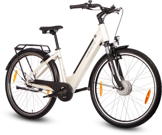 Comfort Plus 5.0 E-Bike 28 Inch - 468Wh Intube Accu - 95% Voorgemonteerd - Shimano Nexus 7 - Lage Instap - Verende Voorvork - Crème wit