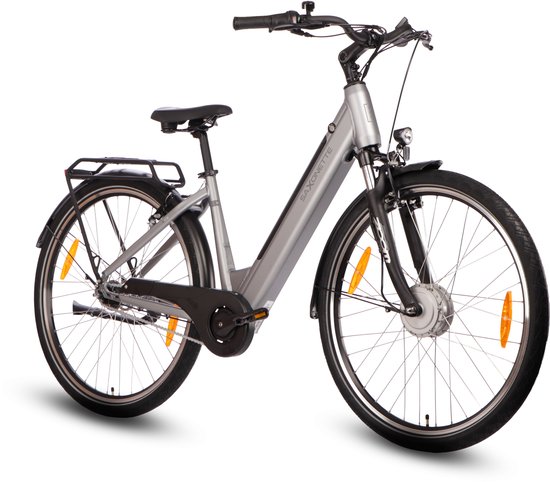 Comfort Plus 5.0 E-Bike 28 Inch - 468Wh Intube Accu - 95% Voorgemonteerd - Shimano Nexus 7 - Lage Instap - Verende Voorvork - Zilvergrijs