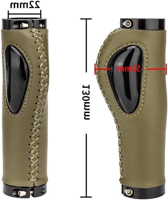 Comfortabele Fietsgrepen van Silicone met Schokabsorptie voor Mountainbikes - Antislip en Duurzaam - Olive Groen van Merkloos