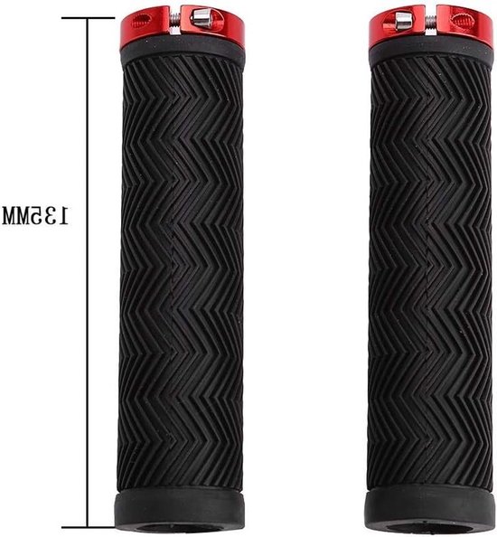 Comfortabele rubberen fietshandgrepen voor mountainbikes, 1 paar in 3 kleuren met metalen vergrendeling