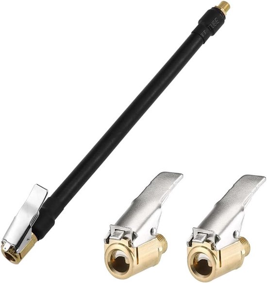 Compacte Bandenpomp Slang Set 20 cm voor Auto, Fiets en Motor - Duurzame Ventiel Verlengslang