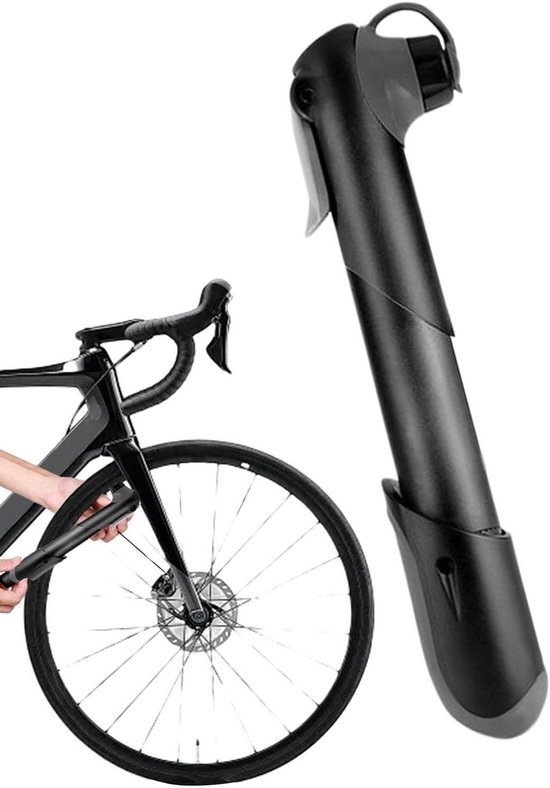 Compacte Fietspomp - Mini Pomp - Banden Oppompen - Met Drukmeter - 18 cm - Zilver
