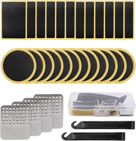 Complete Fietspomp en Fietsband Reparatieset met Zelfklevende Patches voor Snelle Herstellingen en Onderhoud