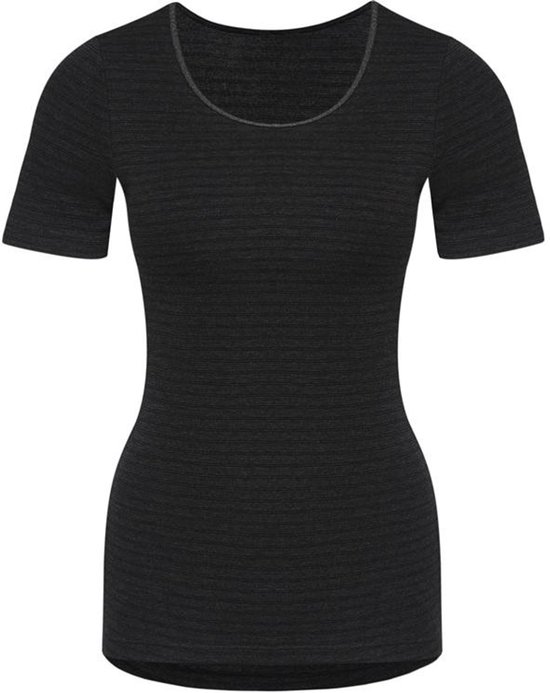 Con-ta - dames thermo shirt met korte mouw - zwart gestreept - maat 50
