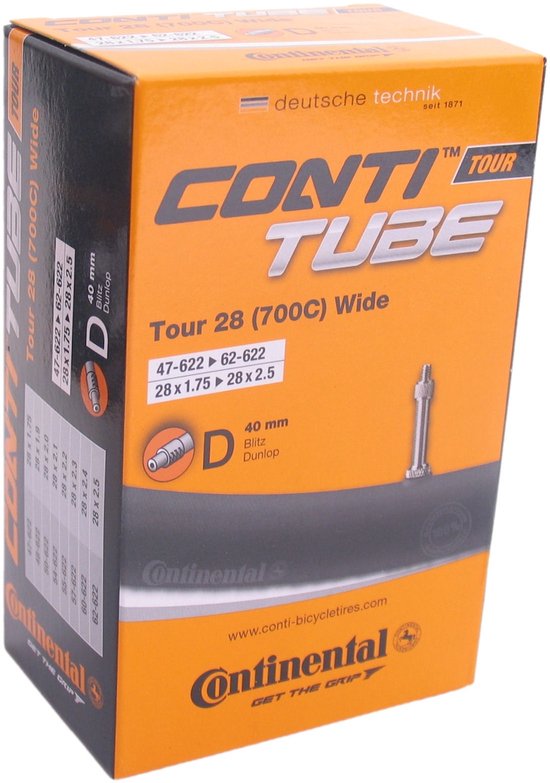 Continental Binnenband 28 X 1.75/2.5 (47/62-622) Dv Zwart van Continental