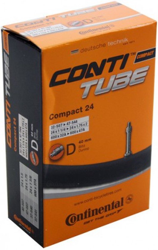 Continental Compact 24 - Binnenband Fiets - Hollands Ventiel - 40 mm - 24 x 1 1/4 - 1 3/8 - 1.75 - 2.00 van Continental