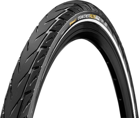 Continental Contact Plus City Clincher band 28" E-50 Reflex, zwart Bandenmaat 47-622 - 28x1,75" van Continental