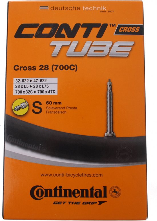 Continental Cross 28 - Binnenband Fiets - Frans Ventiel - 60 mm - 28 x 1.5 - 1.75 van Continental