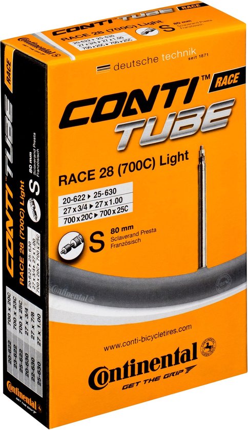 Continental Race 28 Light - Binnenband Fiets - Frans Ventiel - 60 mm - 18/25 - 622/630 - 700 x 18/25