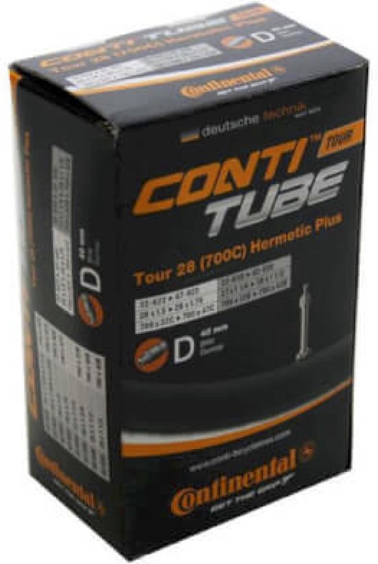 Continental Tour 28 Hermetic Plus - Binnenband Fiets - Hollands Ventiel - 40 mm - 28 x 1 1/4 - 1 3/8 - 1.75 - 2.00 van Continental