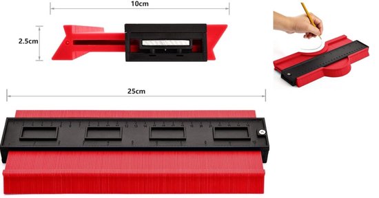 Contourmeter-25CM-Aftekenhulp-Magnetic van Toolland