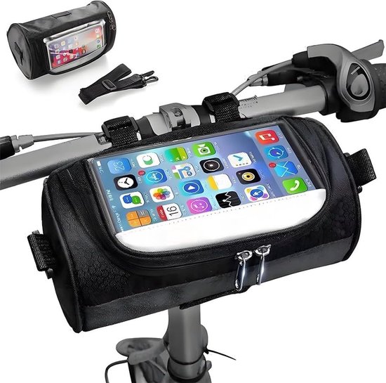 COOAU - Fiets Stuurtas - Fietstas - Waterdichte Tas - Multifunctionele - Touchscreen - Fietstassen Stuurtas voor E-bike MTB - Met bandjes