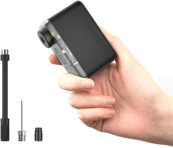 Coospo Elektrische Mini Fietspomp (USB-C) – 120 PSI / 8,3 bar – LED drukdisplay – Presta & Schrader - Mini fietspomp