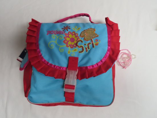 Cordo - Stuurtasje - Kinderen - Fietstas - Power Girl - Blauw / rood van Cordo