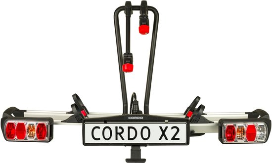 Cordo X2 - Fietsendrager Trekhaak - Geschikt voor 2 (elektrische) Fietsen - Kantelbaar - Compact opvouwbaar van Cordo