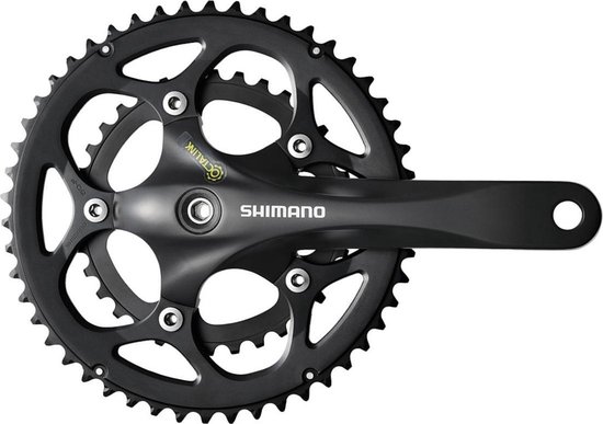 Crankstel 2 x 9 speed Shimano Road FC-RS345 - 175/50-34 Octalink - zwart van Merkloos