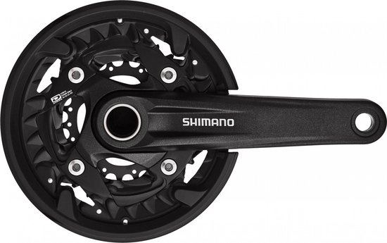 Crankstel 3x10 speed Shimano MTB FC-MT500 175/40-30-22 - zwart van Merkloos