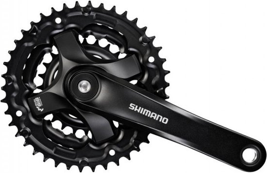 Crankstel 6/7/8 speed Shimano FC-TY501 175mm 42x34x24T - zwart van Shimano