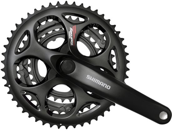 Crankstel 7/8 speed Shimano Tourney FC-A070 - 170/50-39-30T vierkante as - zwart van Merkloos