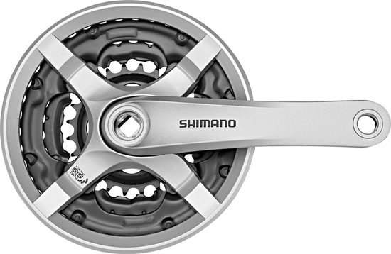 Crankstel Shimano FC-TY501 6/7/8 speed 170mm 42x34x24T met kettingscherm - zilver