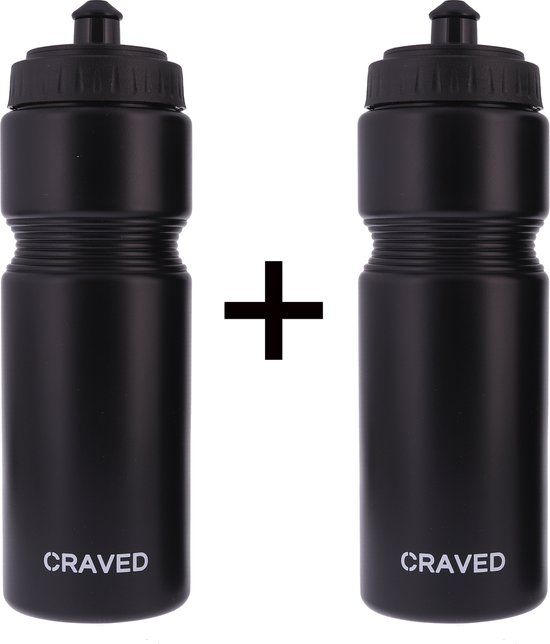Craved Bidons - 2 stuks - 750 ml - Zwart van Craved