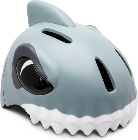 Crazy Safety - Kinderfietshelm - Fietshelm voor kinderen - Grijze Haai - EN1078 Gecertificeerd - Maat S - 49/54 cm verstelbaar van Crazy Safety